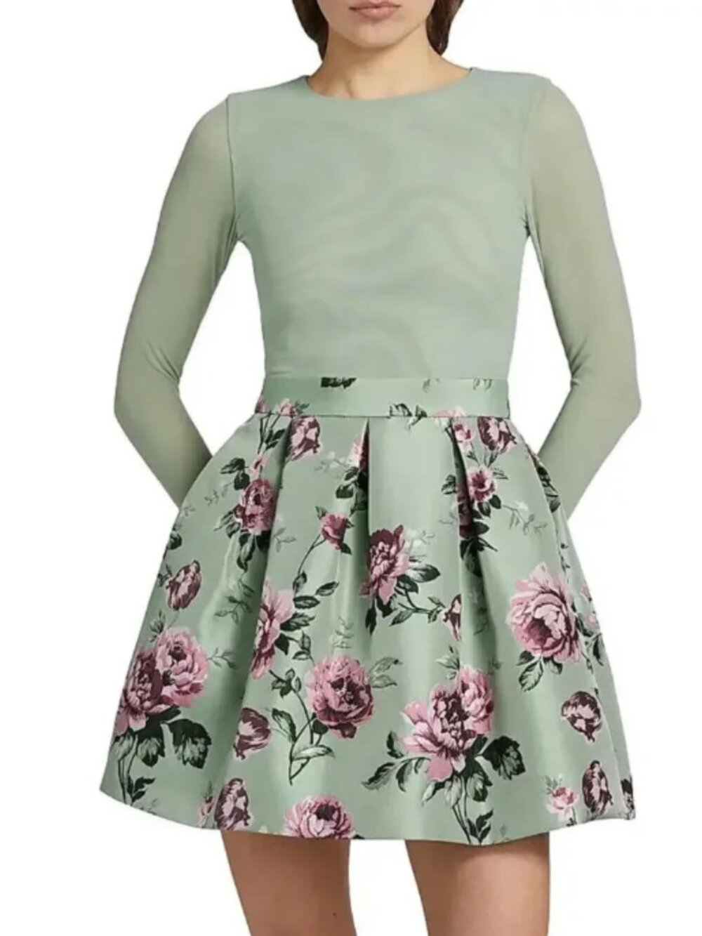 NWT: Alice & Olivia Chara Party Mini in Sage - Picture 2 of 4